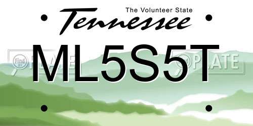 ML5S5T Tennessee License Plate