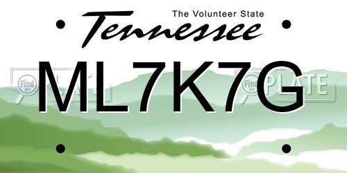 ML7K7G Tennessee License Plate