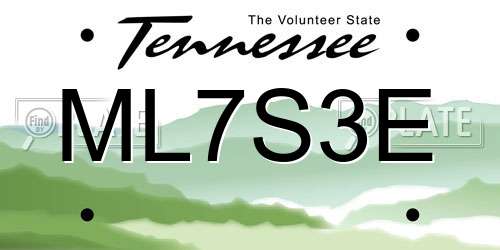 ML7S3E Tennessee License Plate