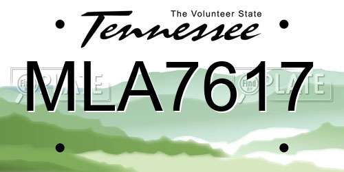 MLA7617 Tennessee License Plate