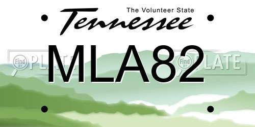 MLA82 Tennessee License Plate