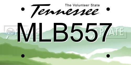 MLB557 Tennessee License Plate