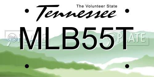 MLB55T Tennessee License Plate