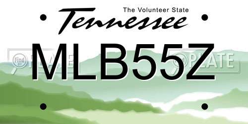 MLB55Z Tennessee License Plate