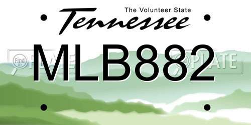 MLB882 Tennessee License Plate