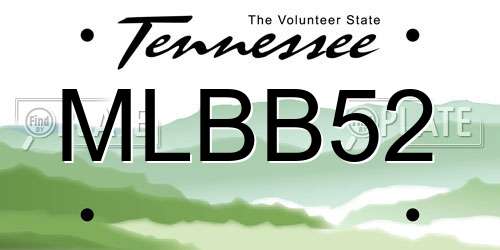 MLBB52 Tennessee License Plate