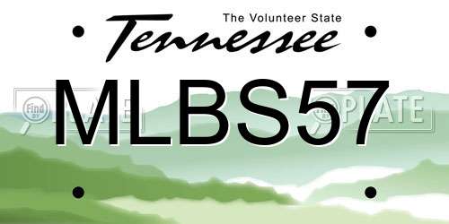 MLBS57 Tennessee License Plate