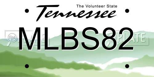 MLBS82 Tennessee License Plate