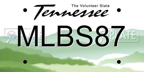 MLBS87 Tennessee License Plate