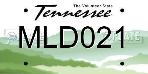 MLD021 Tennessee License Plate