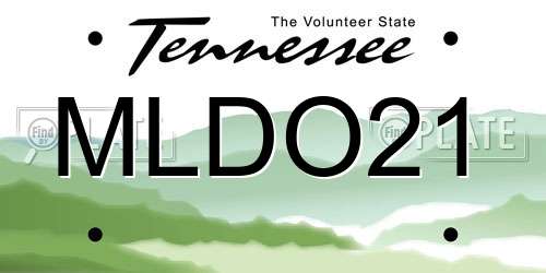 MLDO21 Tennessee License Plate