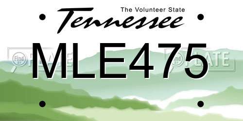 MLE475 Tennessee License Plate