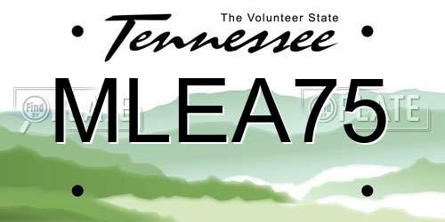 MLEA75 Tennessee License Plate