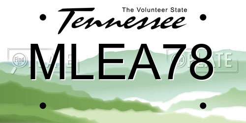 MLEA78 Tennessee License Plate