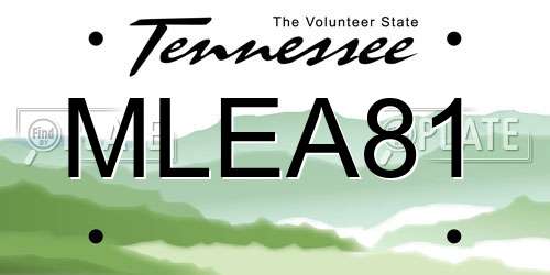 MLEA81 Tennessee License Plate