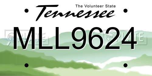 MLL9624 Tennessee License Plate