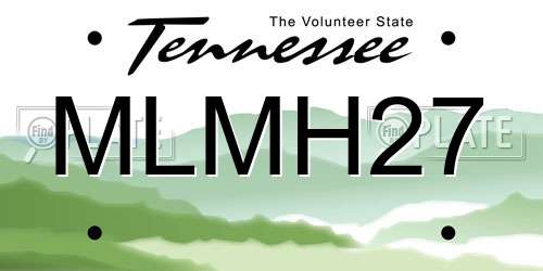 MLMH27 Tennessee License Plate