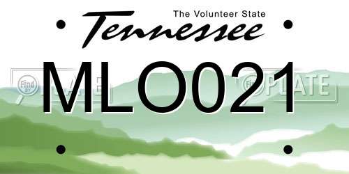 MLO021 Tennessee License Plate