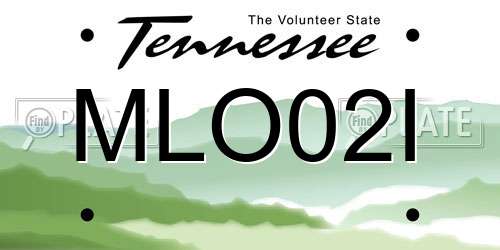 MLO02I Tennessee License Plate