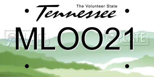 MLOO21 Tennessee License Plate