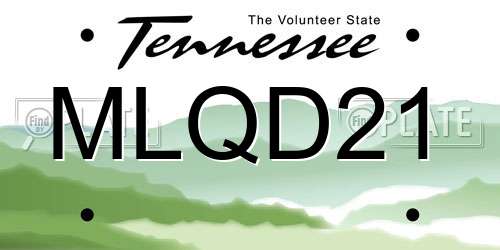 MLQD21 Tennessee License Plate