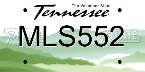 MLS552 Tennessee License Plate