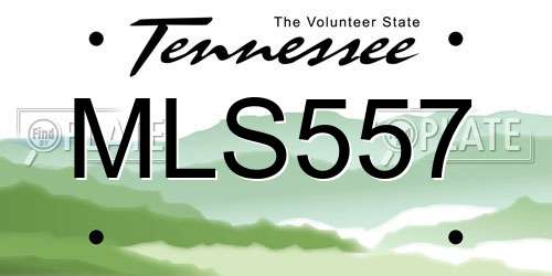 MLS557 Tennessee License Plate