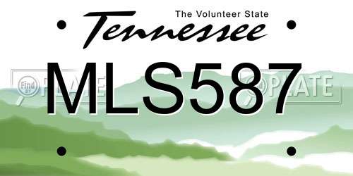MLS587 Tennessee License Plate