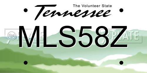 MLS58Z Tennessee License Plate