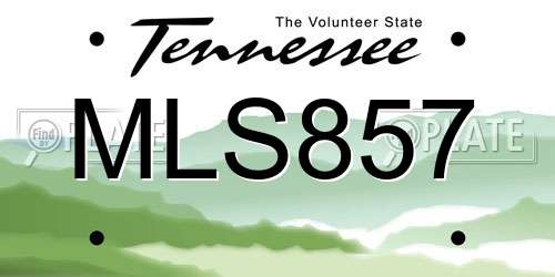 MLS857 Tennessee License Plate