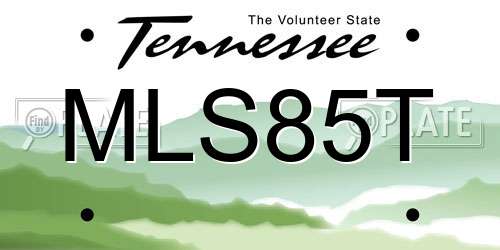 MLS85T Tennessee License Plate