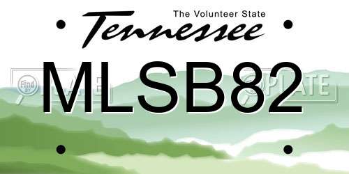 MLSB82 Tennessee License Plate
