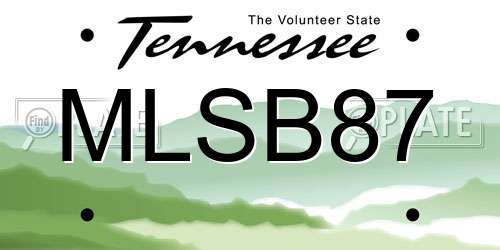 MLSB87 Tennessee License Plate