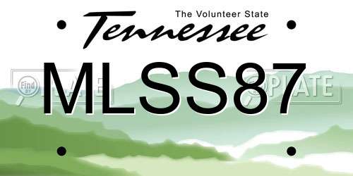 MLSS87 Tennessee License Plate