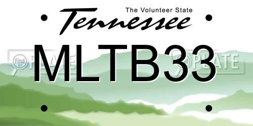 MLTB33 Tennessee License Plate