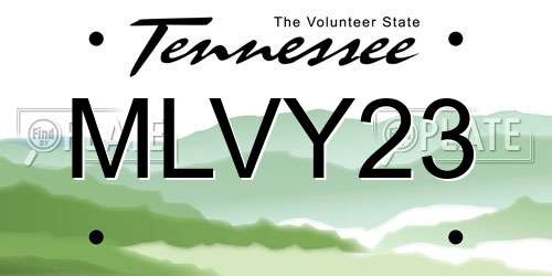 MLVY23 Tennessee License Plate