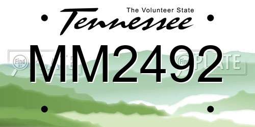 MM2492 Tennessee License Plate