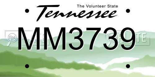 MM3739 Tennessee License Plate