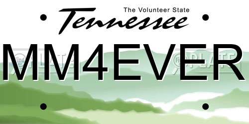 MM4EVER Tennessee License Plate