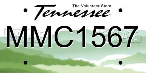 MMC1567 Tennessee License Plate