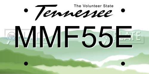 MMF55E Tennessee License Plate