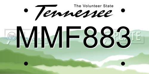 MMF883 Tennessee License Plate