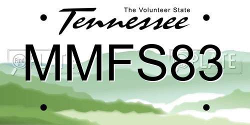 MMFS83 Tennessee License Plate