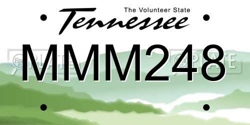 MMM248 Tennessee License Plate