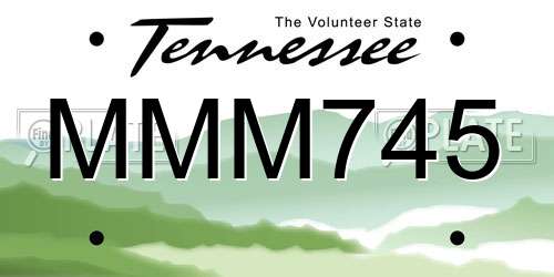 MMM745 Tennessee License Plate