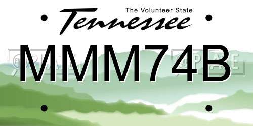MMM74B Tennessee License Plate