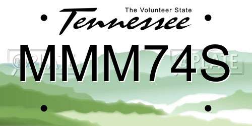 MMM74S Tennessee License Plate