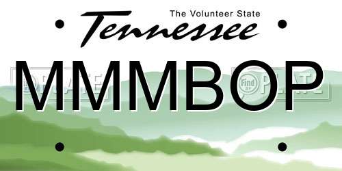 MMMBOP Tennessee License Plate