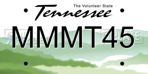 MMMT45 Tennessee License Plate