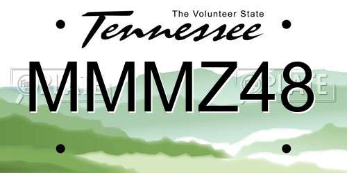 MMMZ48 Tennessee License Plate